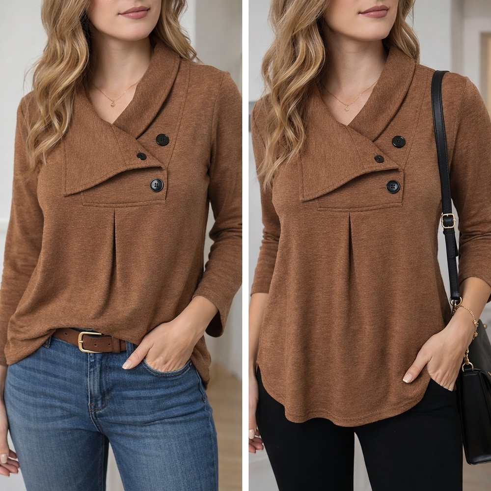 Women's Cowl Neck Pullover Sweater
02-0056